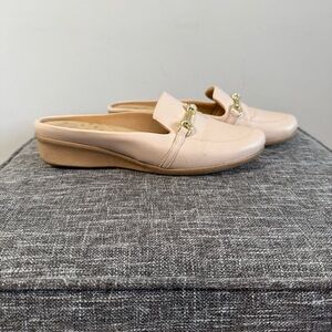 Malu Light Pink Slip-On Mules, Size 7.